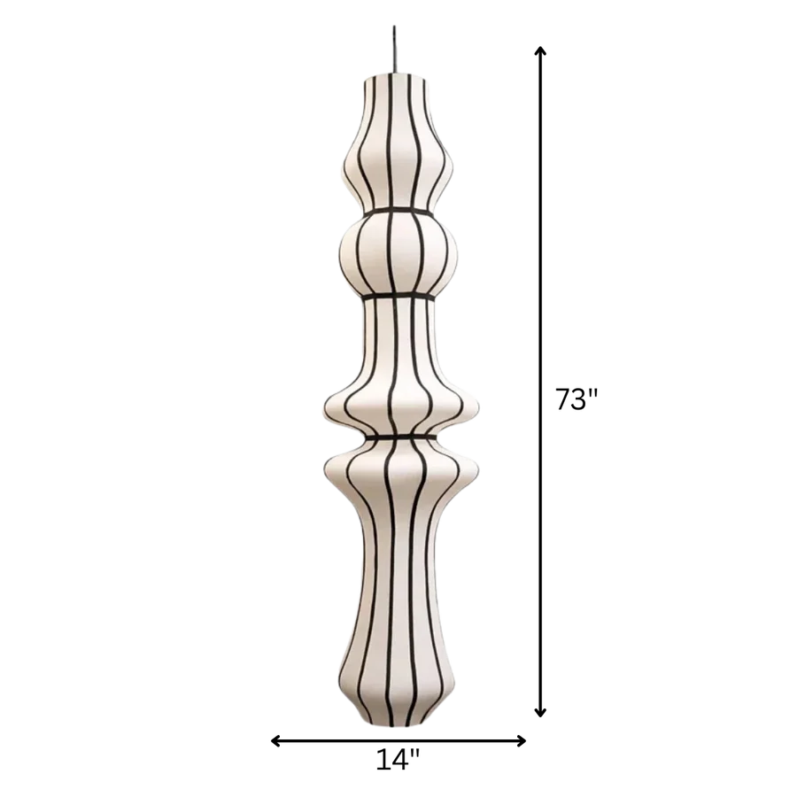 White Fabric Japanese Style Floor Lamp for Living Room, Bedroom & Hotel Decor – Minimalist Wabi-Sabi Standing Light