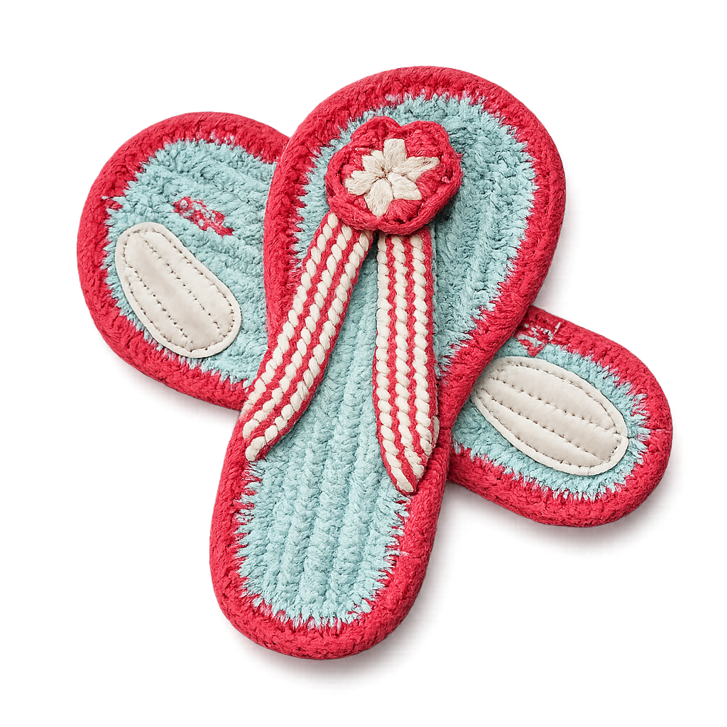 Aqua Floral Cotton Slippers | Anti-Skid Breathable Indoor Home Footwear