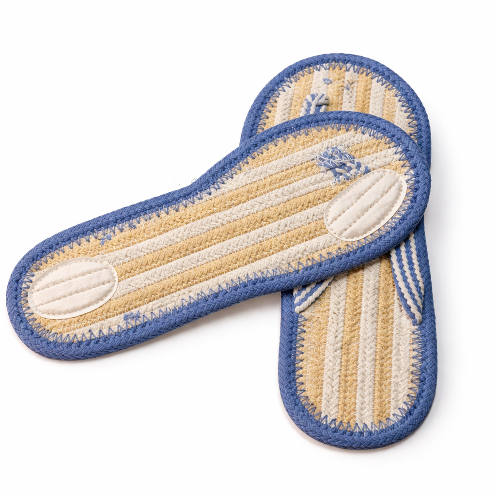 Cotton Slippers for Women & Men | Breathable Anti-Slip Handwoven House Flip Flops