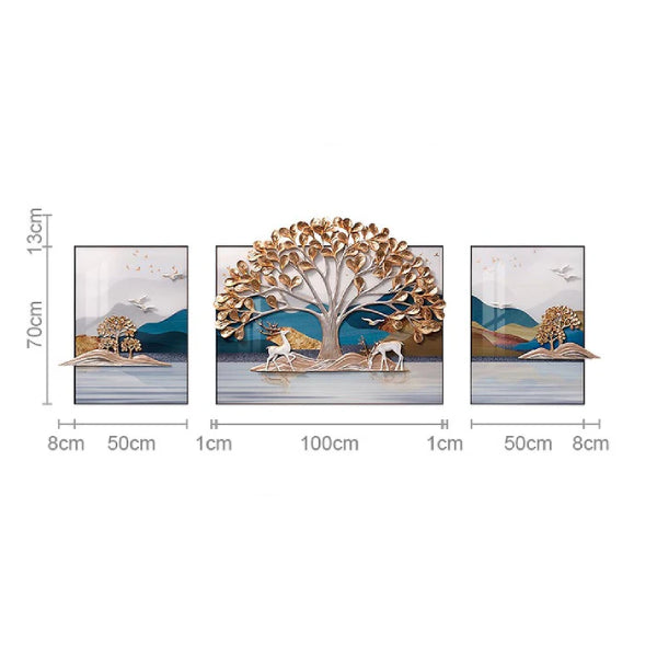 Handcrafted Resin Wall Hanging for Home Decoration | Nature Animal Wall Art | Set of 3