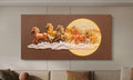 Premium Wall Decor for Living Room | Large 7 Horse Wall Art for Prosperity & Wealth – With LED Light