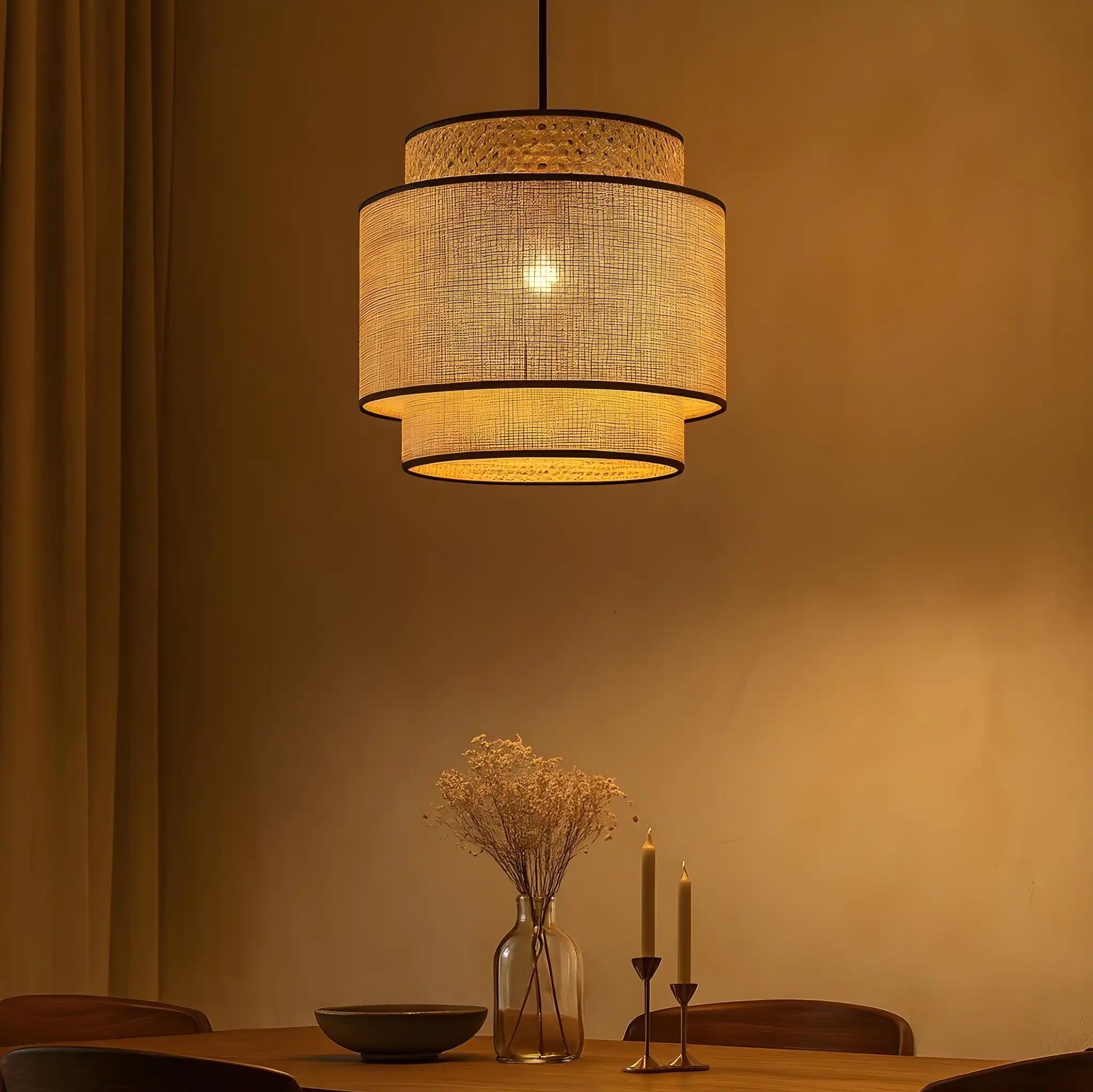 Handicraft Cane Webbing Lamp | Ceiling Rattan Pendant Lamp