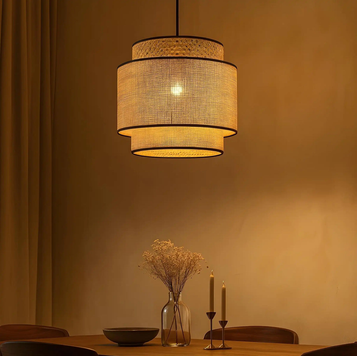 Handicraft Cane Webbing Lamp | Ceiling Rattan Pendant Lamp