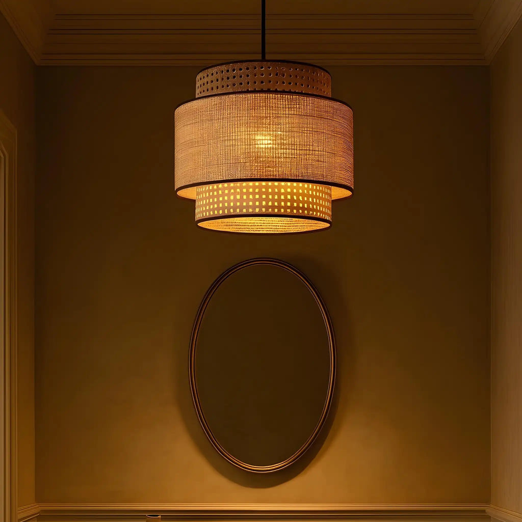 Handicraft Cane Webbing Lamp | Ceiling Rattan Pendant Lamp