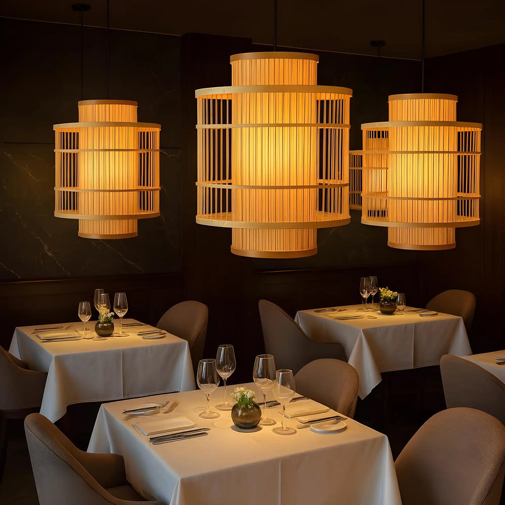 Handcrafted Bamboo Cane Pendant Lamp | Natural Hanging Ceiling Light