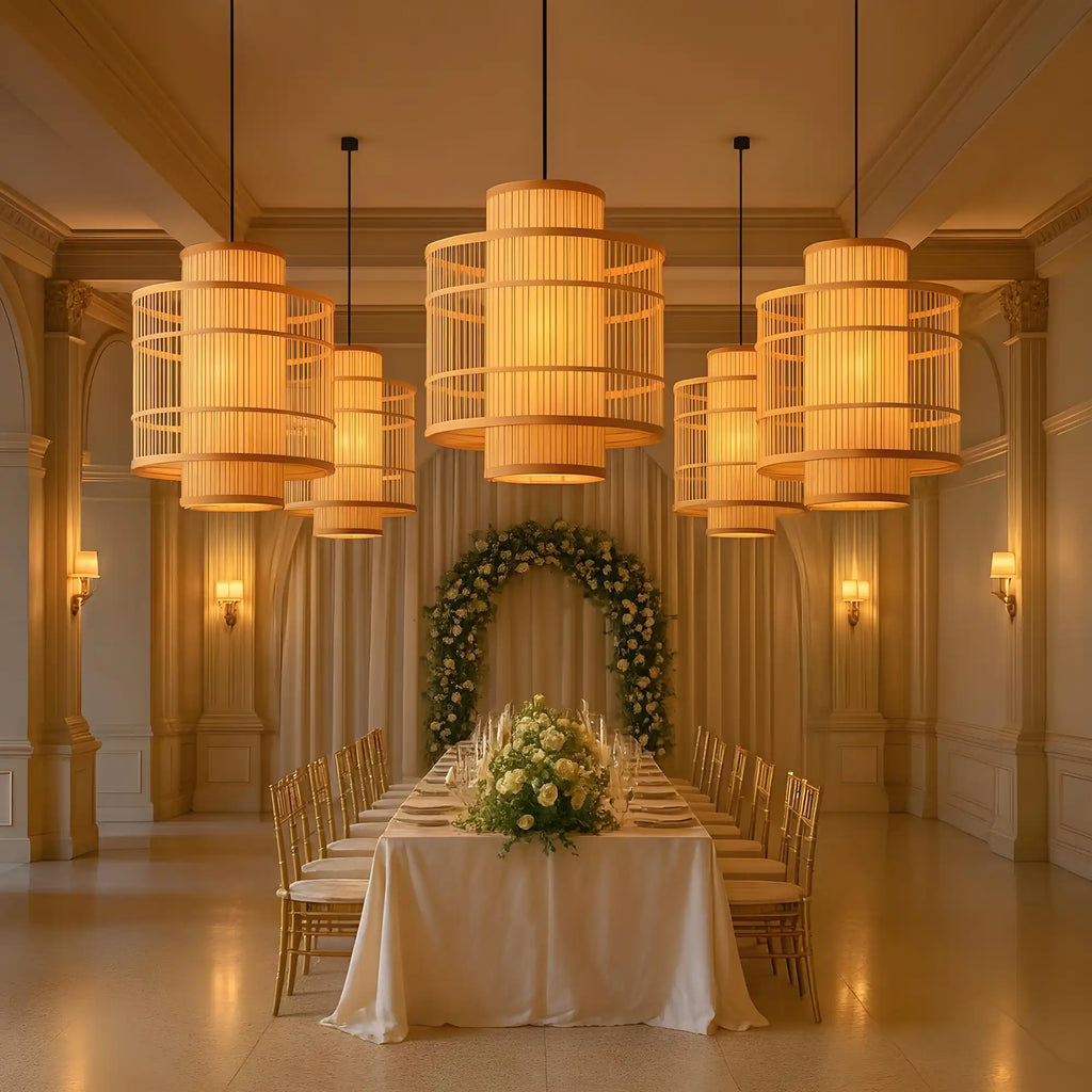 Handcrafted Bamboo Cane Pendant Lamp | Natural Hanging Ceiling Light