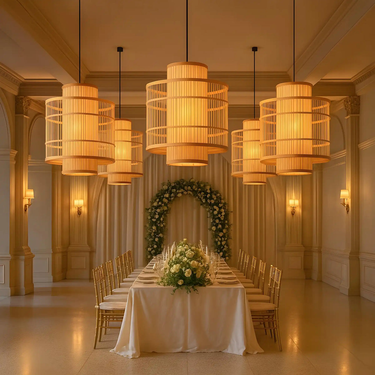 Handcrafted Bamboo Cane Pendant Lamp | Natural Hanging Ceiling Light