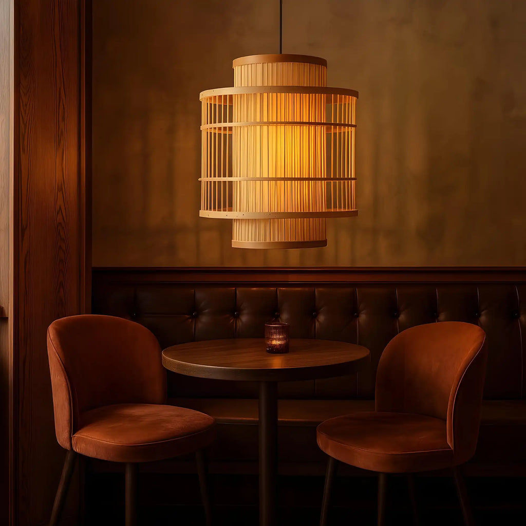 Handcrafted Bamboo Cane Pendant Lamp | Natural Hanging Ceiling Light