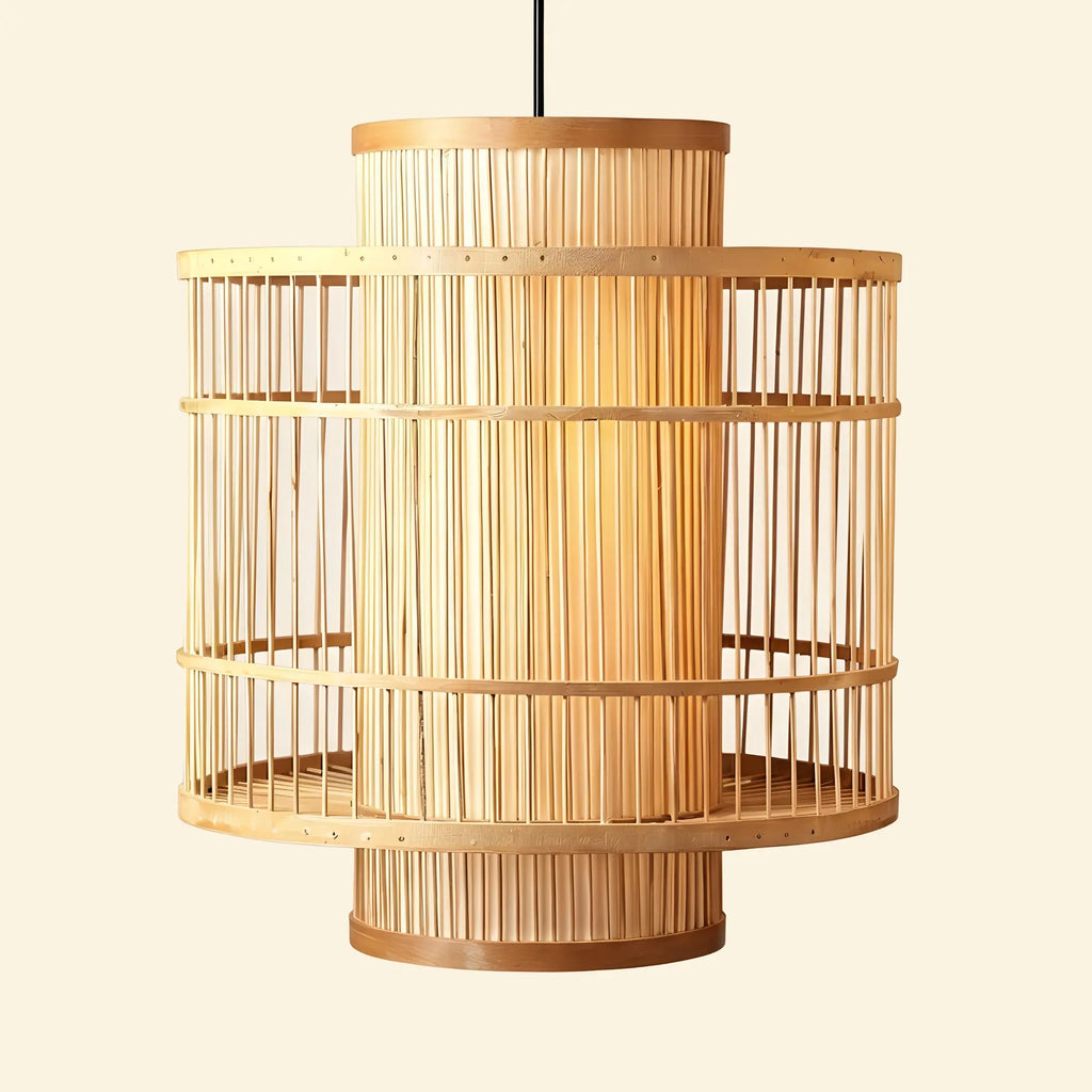 Handcrafted Bamboo Cane Pendant Lamp | Natural Hanging Ceiling Light