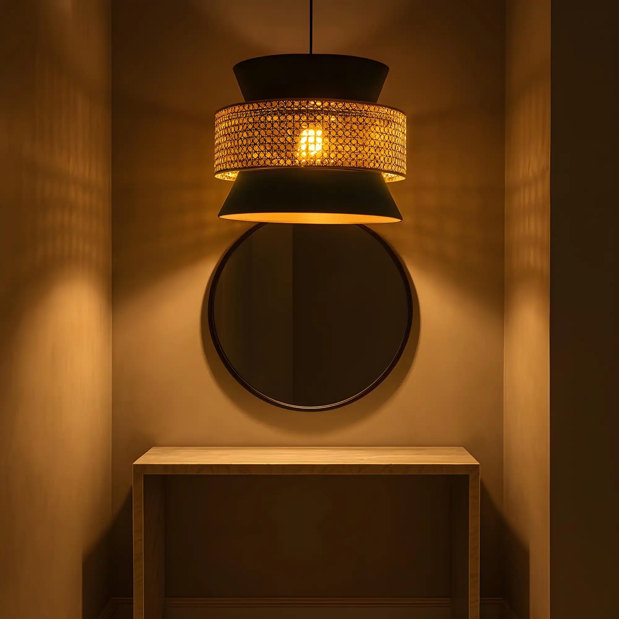 Hanging Cane Lamp | Handicraft Bamboo Pendant Lamp