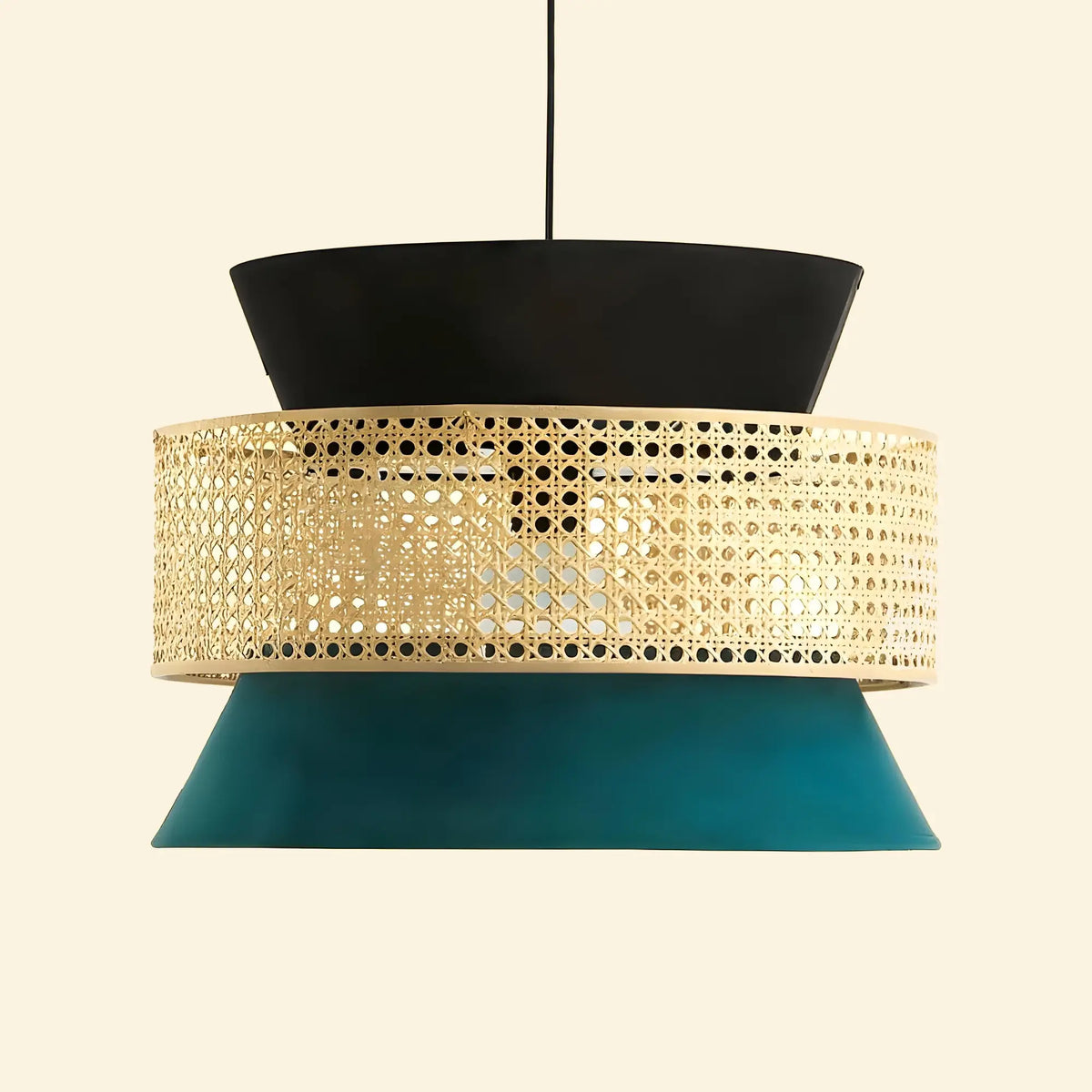 Bamboo Pendant Lamp | Handmade Cane Hanging Light for Home Decor