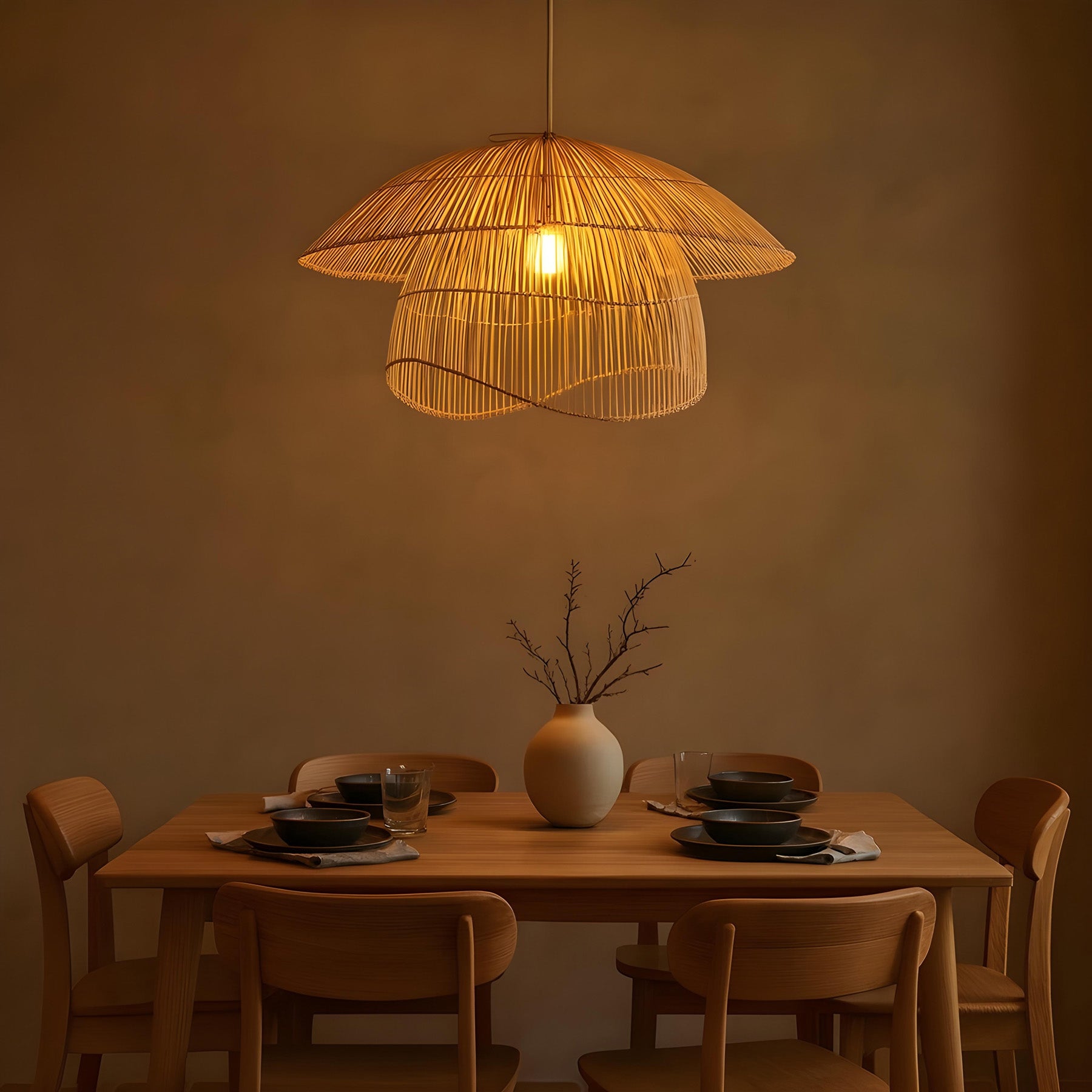 Handicraft Bamboo Lamp | Cane Pendant Lamp
