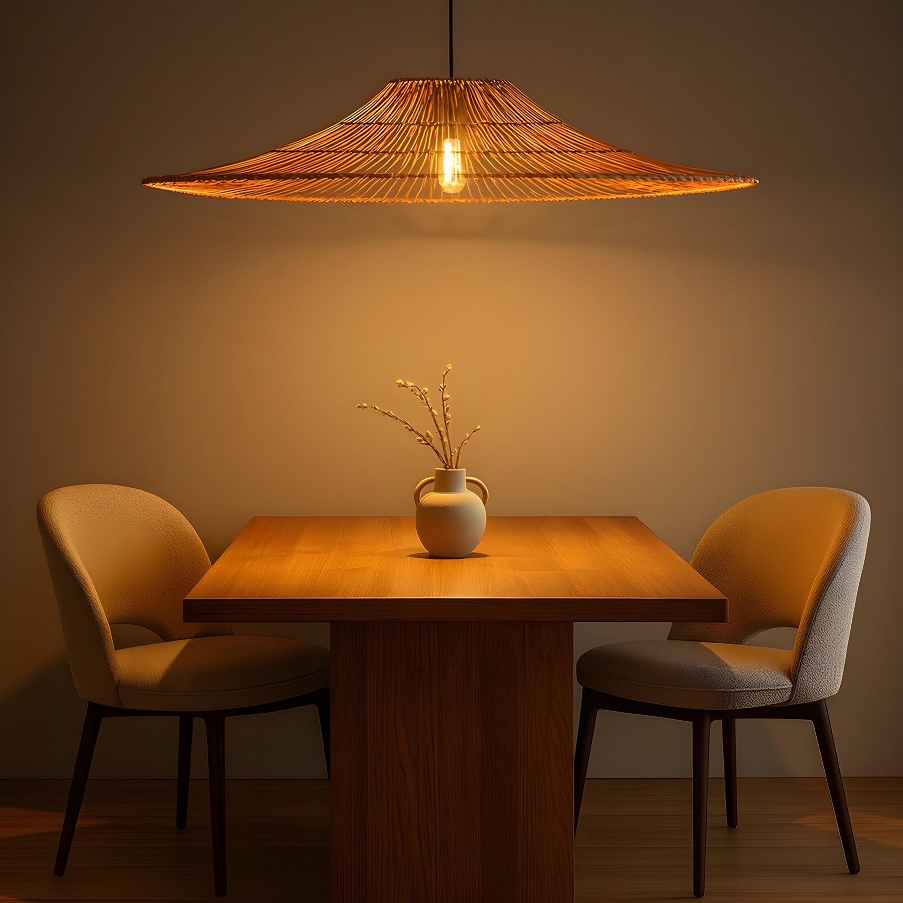Rattan Cafe Lamp | Bamboo Chandelier Lamp