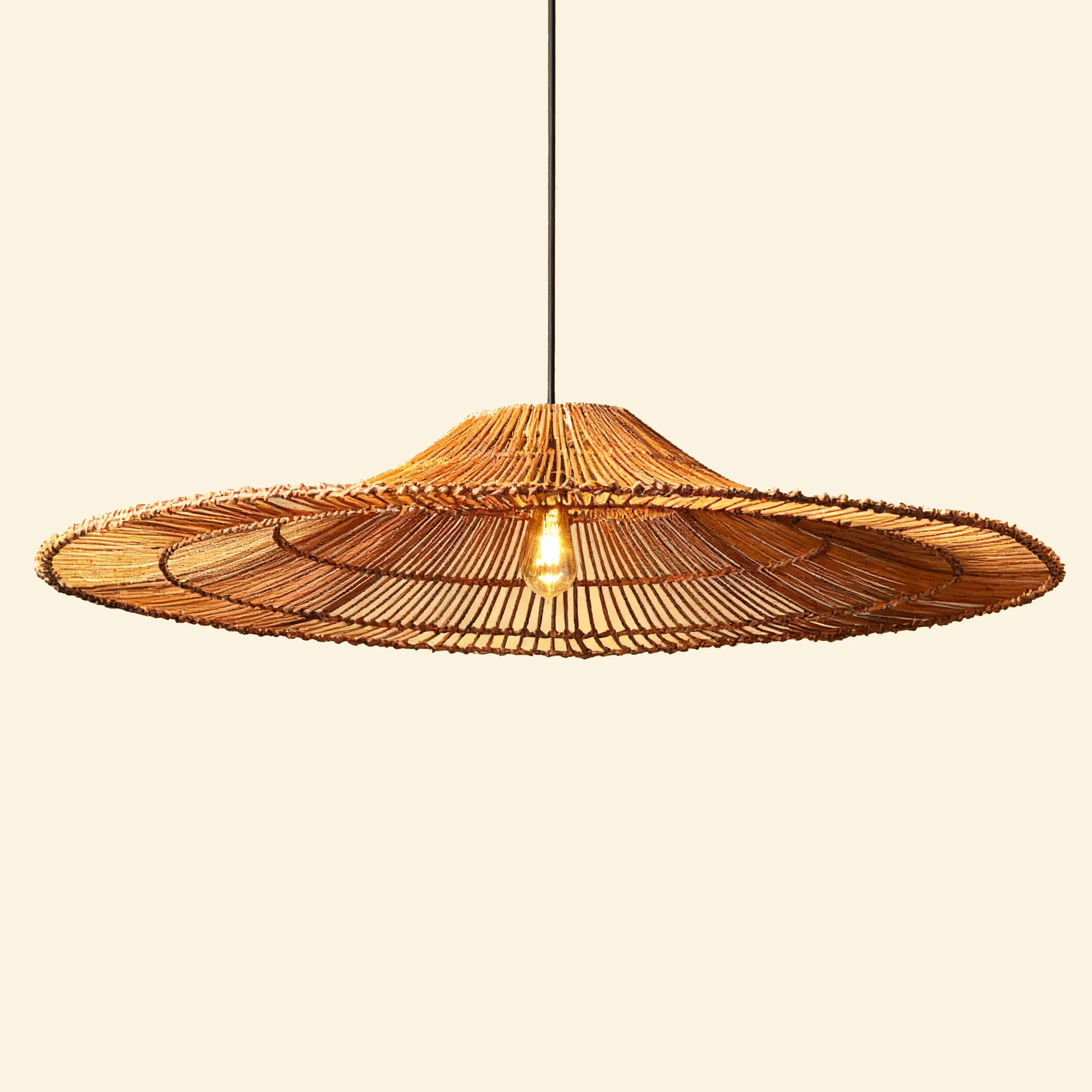 Rattan Cafe Lamp | Bamboo Chandelier Lamp