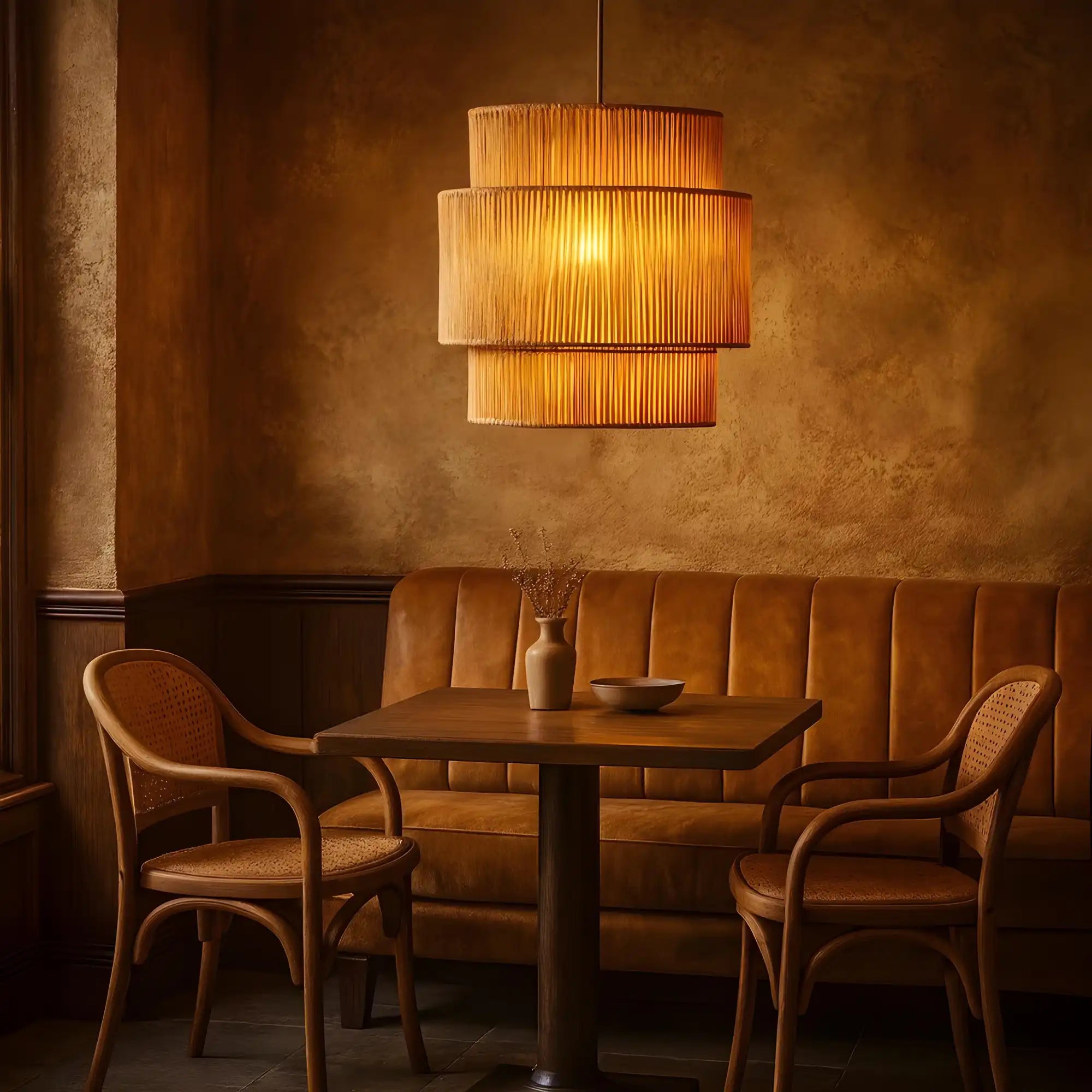 Raffia  ceiling Lamp  For Hall | handcrafted Pendant Lamp