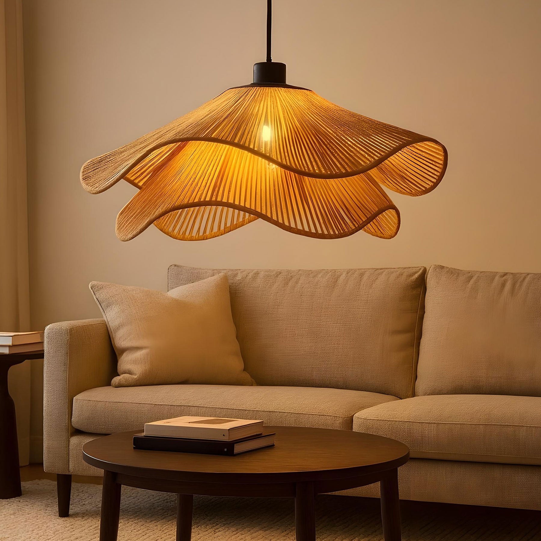 Handmade Raffia Pendant Lamp | Hemp Pendant Lamp