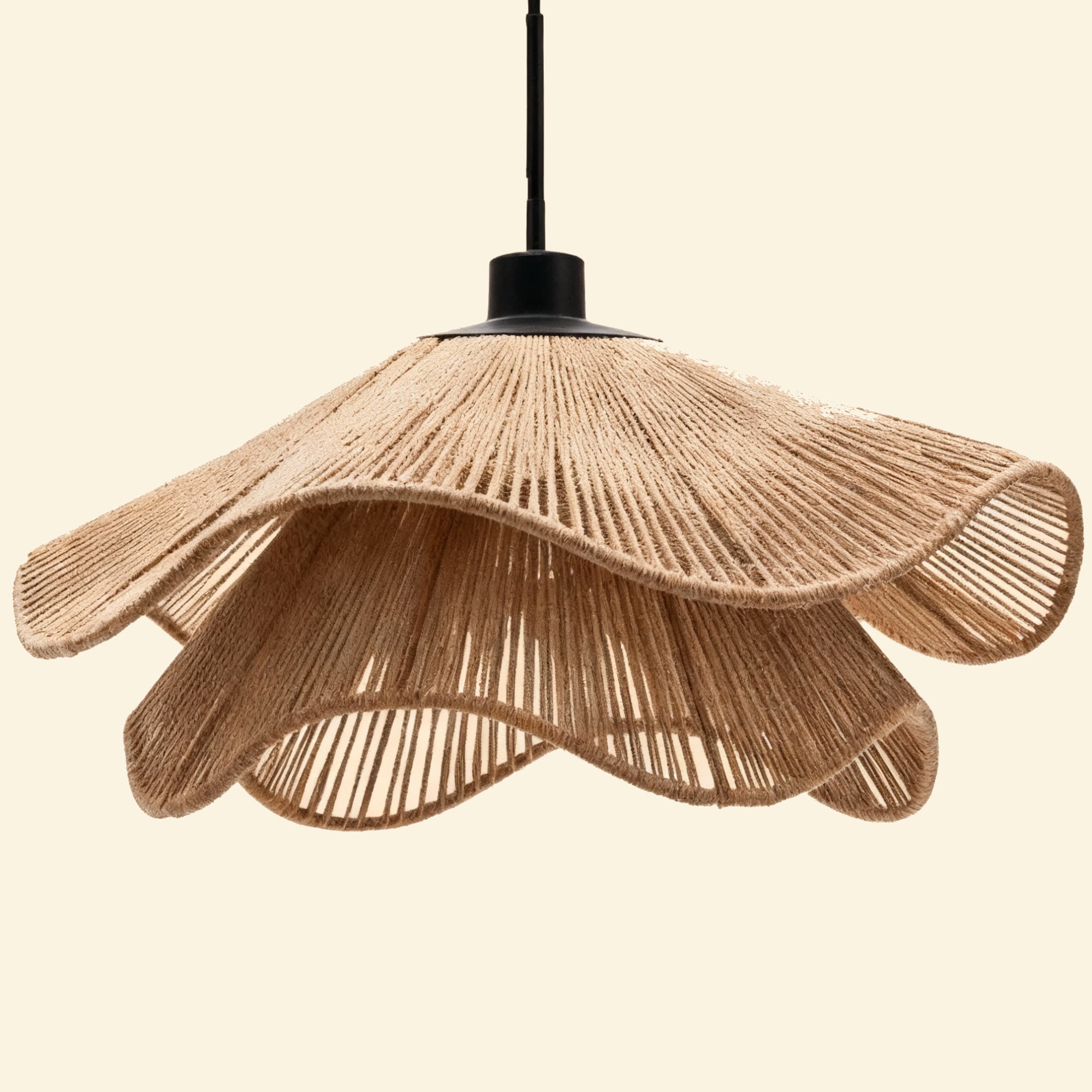 Handmade Raffia Pendant Lamp | Hemp Pendant Lamp