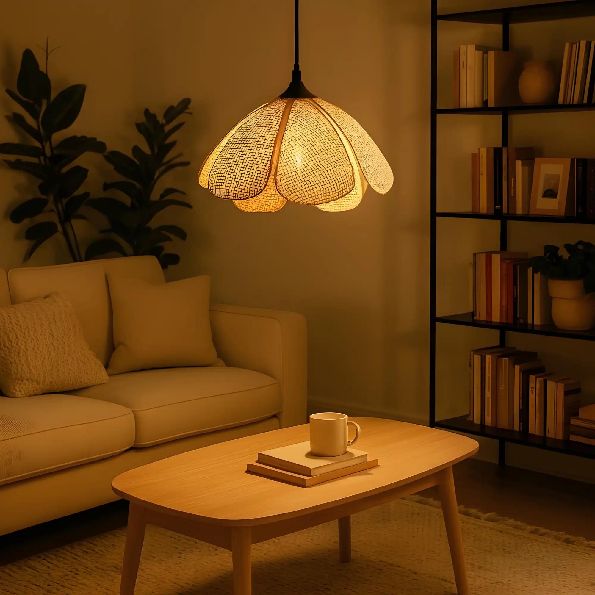 Handicraft Cane Webbing Lamp | Decor Rattan Pendant Lamp