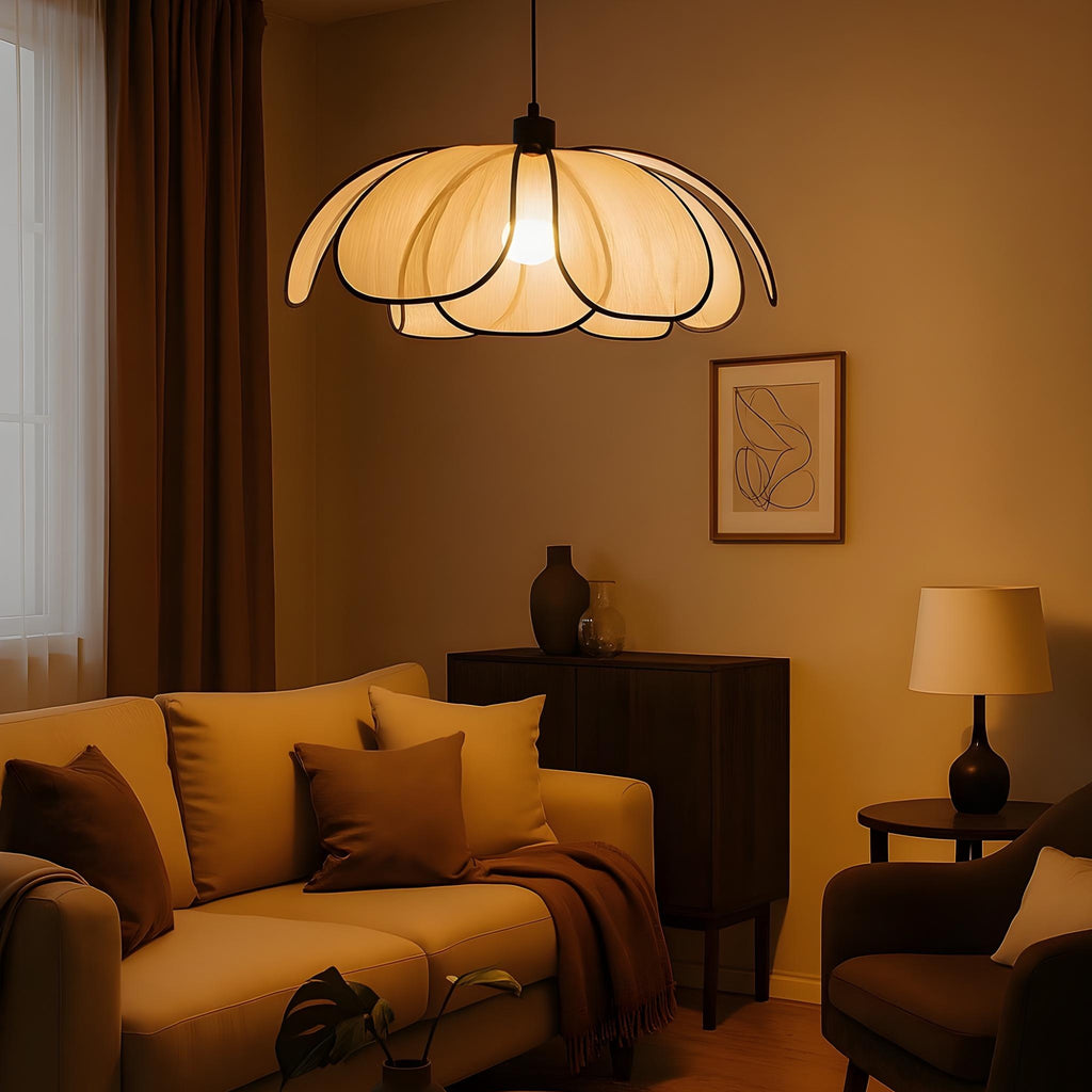 Handmade Organza White Fabric Japanese Style Pendant Lamp