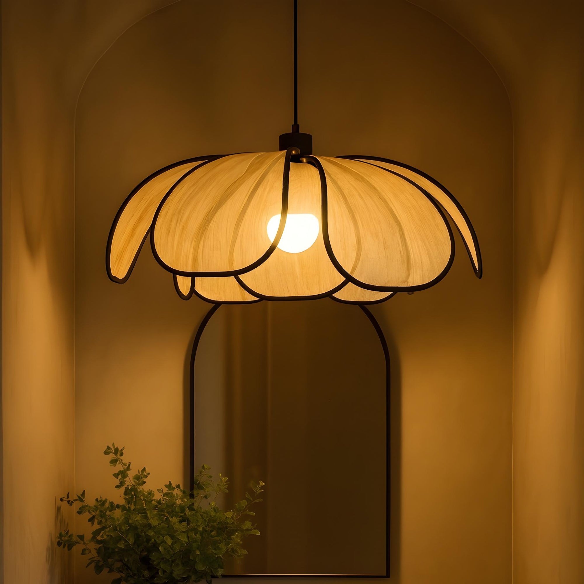 Handmade Organza White Fabric Japanese Style Pendant Lamp