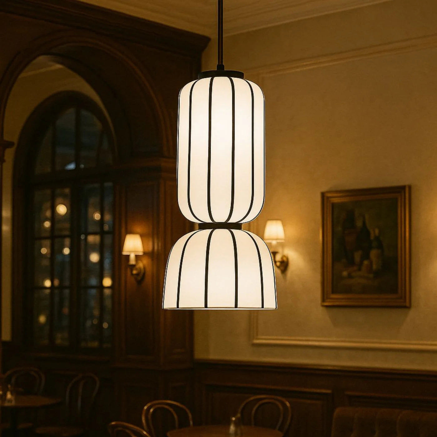 White Fabric Japanese Style Pendant Lamp – Minimalist Wabi-Sabi Ceiling Hanging Light for Living Room & Bedroom