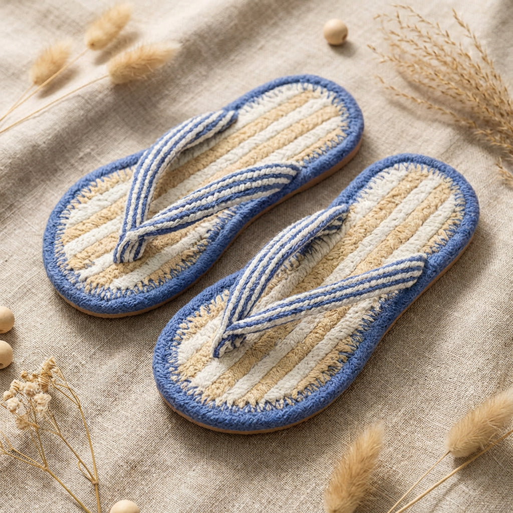 Cotton Slippers for Women & Men | Breathable Anti-Slip Handwoven House Flip Flops