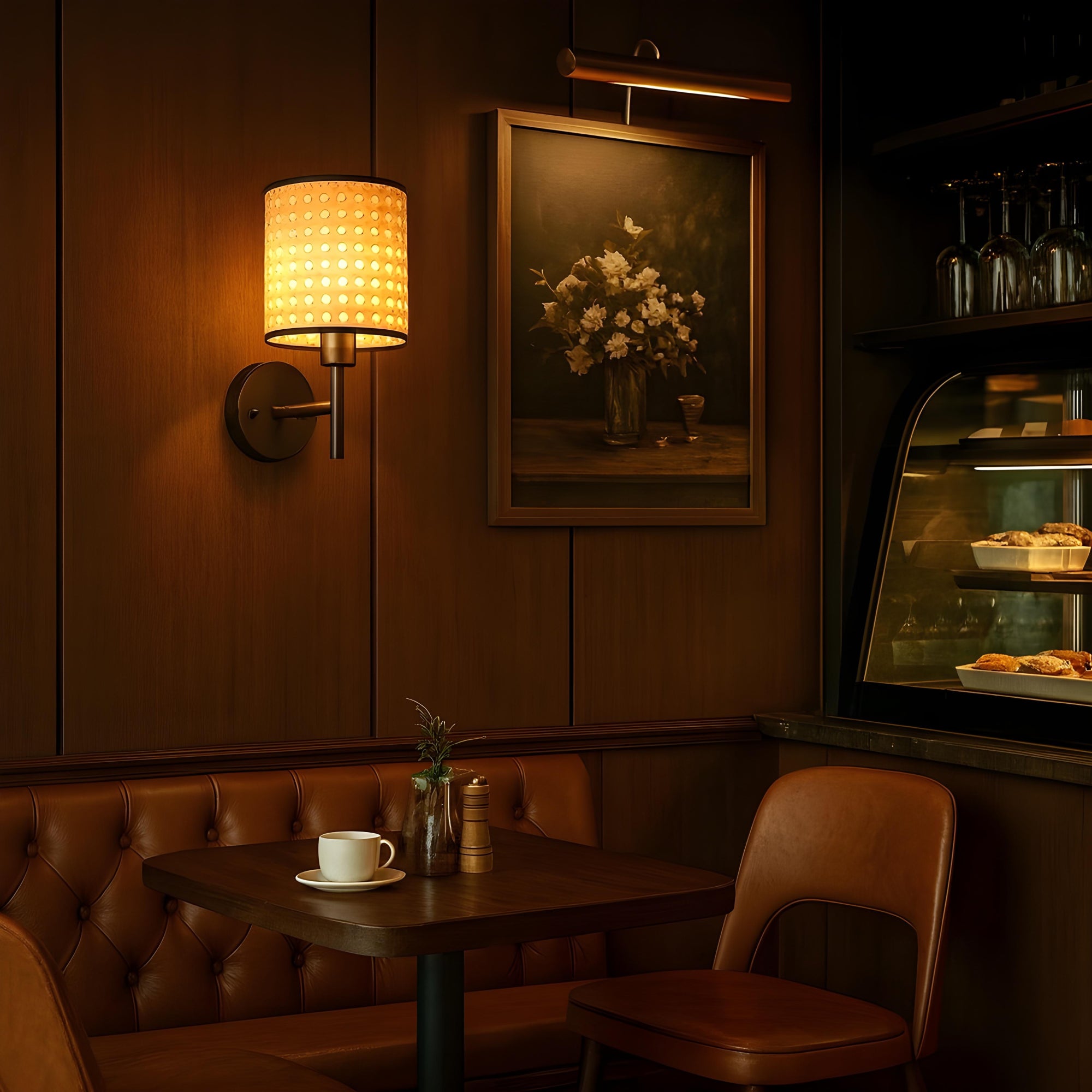 Handicraft Wall Lamp | Cane Webbing Wall Lamp