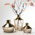 Modern Glass Flower Vase for Living Room | Luxury Interior Decor – Set of 3