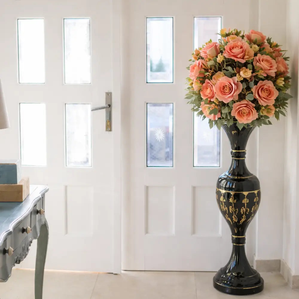 Large Metal Vase for Home Styling and Designer Flower Vase for Modern Interiors