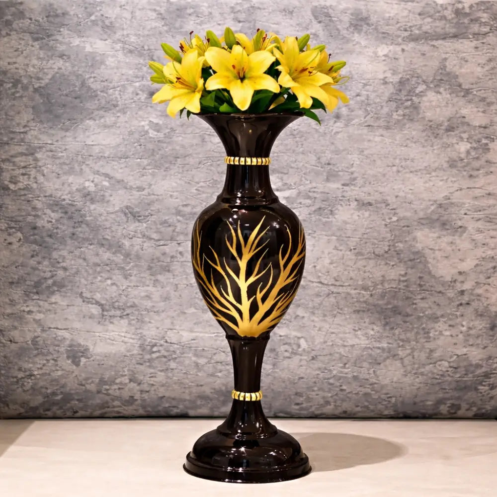 Modern Decorative Metal Floor Vase for Contemporary Home Styling