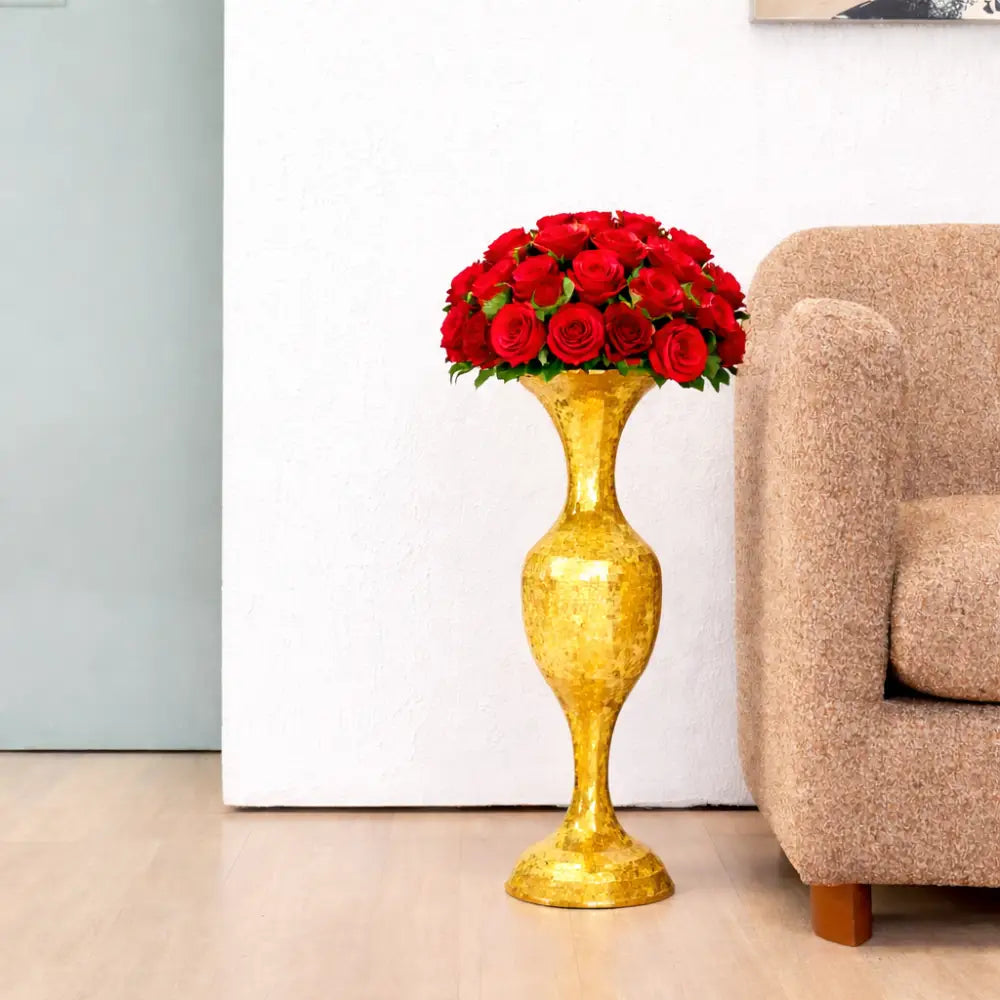 Decorative Metal Vase for Modern Decor and Gold Floor Vase for Luxury Interiors