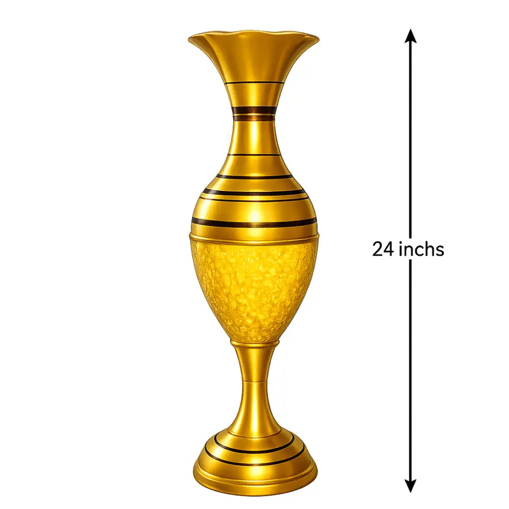 Designer Metal Vase for Entryway Decor and Hammered Gold Vase for Statement Decor