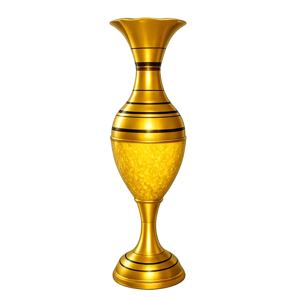 Designer Metal Vase for Entryway Decor and Hammered Gold Vase for Statement Decor