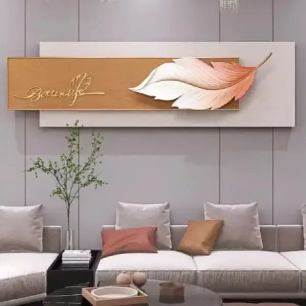 Modern Handicraft Resin Leaf 3D Wall Art for Living Room | Premium Large Wall Art