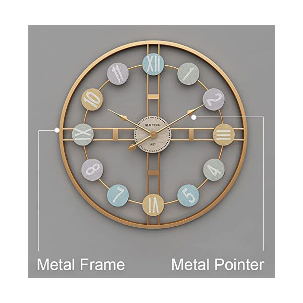Large Metal Wall Clock – Gold Metal Wall Clock  for Living Room