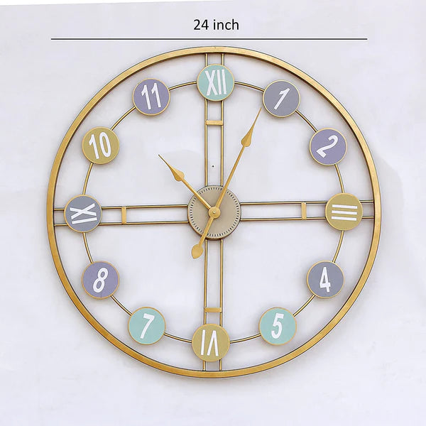 Large Metal Wall Clock – Gold Metal Wall Clock  for Living Room