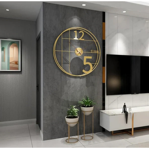 Elegant Metal Wall Clock – Luxury Living Room Wall Clock