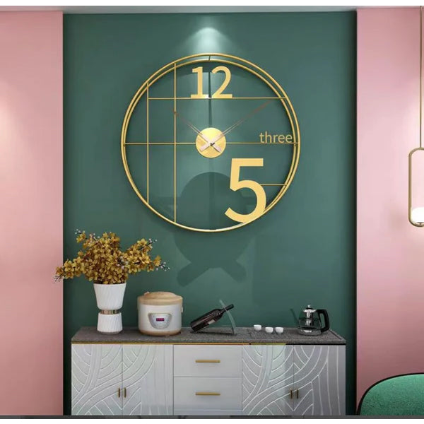 Elegant Metal Wall Clock – Luxury Living Room Wall Clock